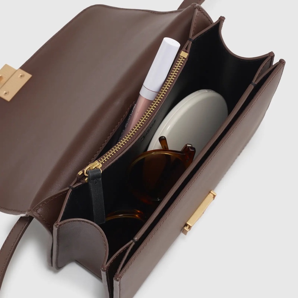 Quince Italian Leather Box Shoulder Bag - Picture 4 of 12